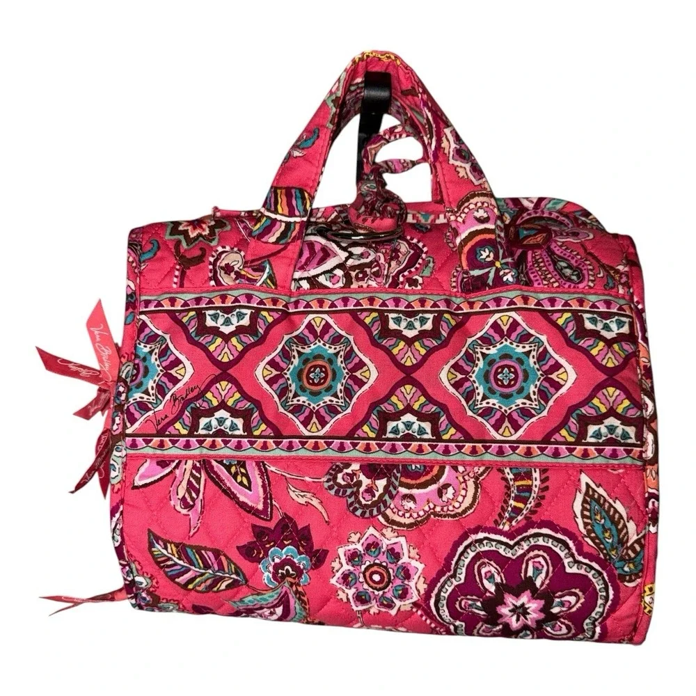 Vera Bradley Hanging Travel Organizer 2010 Retired Call Me Coral Makeup Holder